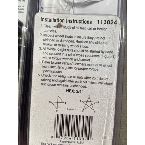 Assorted White Knight Lugnuts Set of 4 - Retail Value Over $100 - Picture 9 of 11